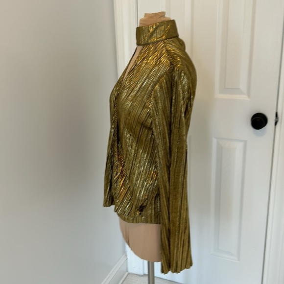House of Harlow 1960 x Revolve Gold Lame Lynn Blouse - Picture 5 of 11